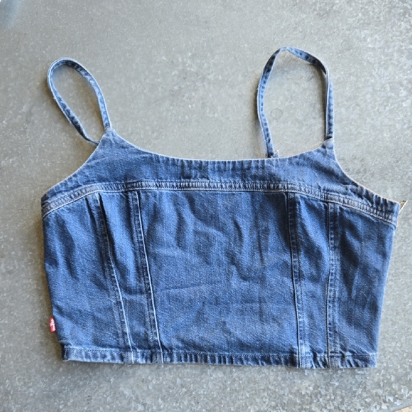 Levi's Blue Denim Crop Top - Picture 2 of 2